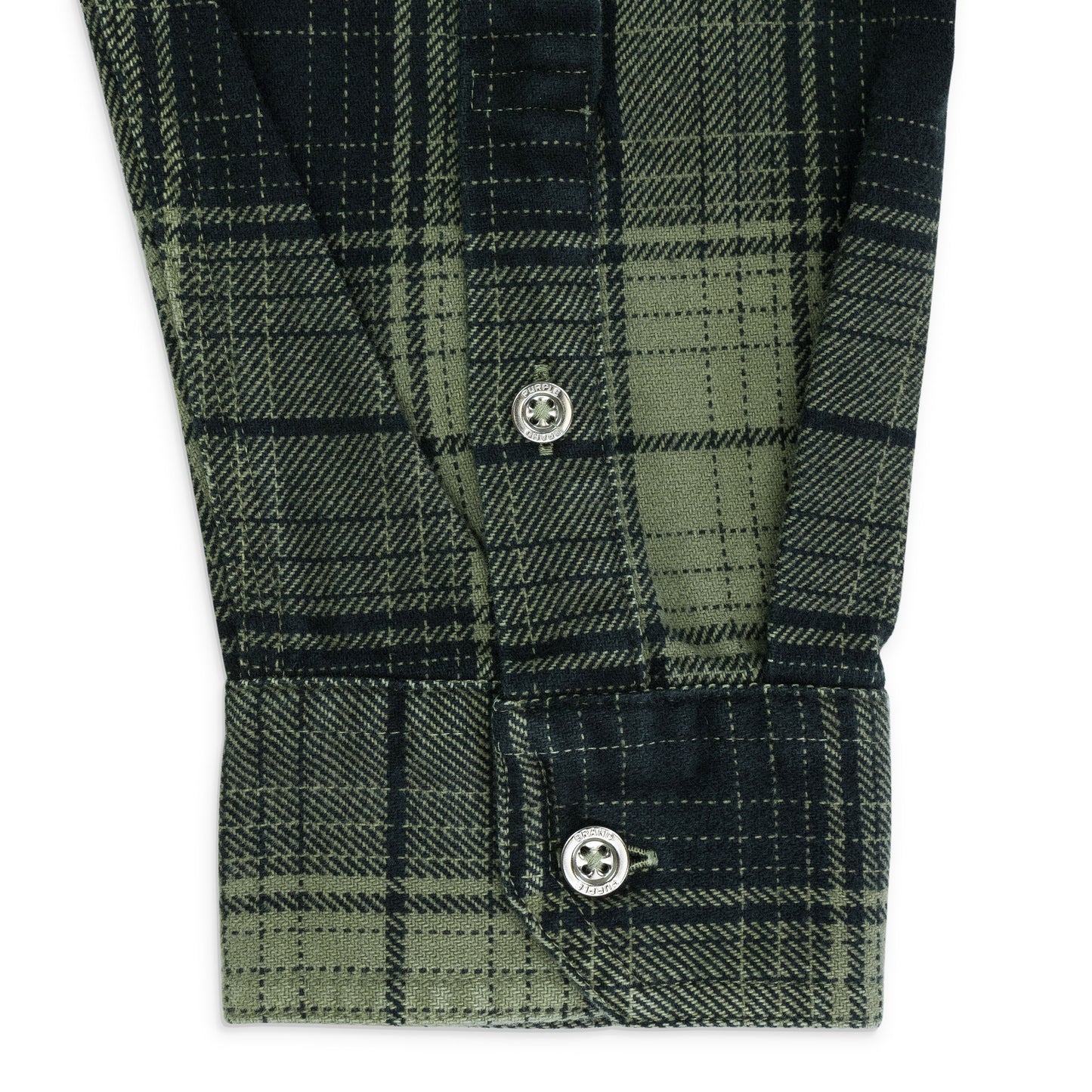 PLAID FLANNEL LS SHIRT GREEN CASUAL BUTTON-DOWN SHIRTS