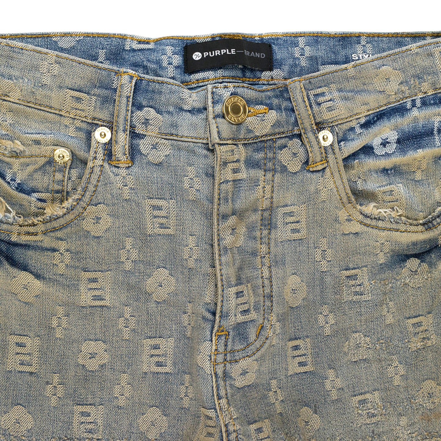 MONOGRAM OIL REPAIR Indigo SKINNY JEANS