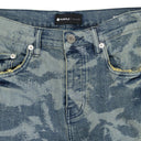 LASER WRINKLED Indigo SKINNY JEANS