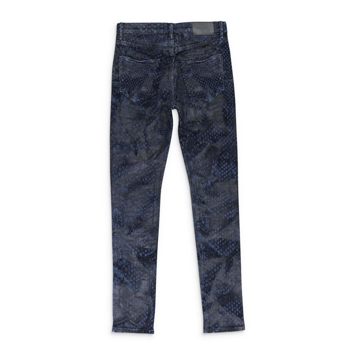 RINSED FLOCKED SNAKE Indigo SKINNY JEANS