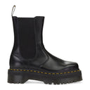 2976 HI QUAD SQUARED POLISHED SMOOTH CHELSEA BLACK ANKLE BOOTS