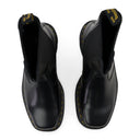 2976 HI QUAD SQUARED POLISHED SMOOTH CHELSEA BLACK ANKLE BOOTS