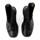 2976 HI QUAD SQUARED POLISHED SMOOTH CHELSEA BLACK ANKLE BOOTS