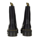 2976 HI QUAD SQUARED POLISHED SMOOTH CHELSEA BLACK ANKLE BOOTS