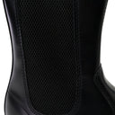 2976 HI QUAD SQUARED POLISHED SMOOTH CHELSEA BLACK ANKLE BOOTS
