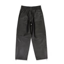 LEATHER SIDE ZIP TRACK PANT BLACK TRACK PANTS