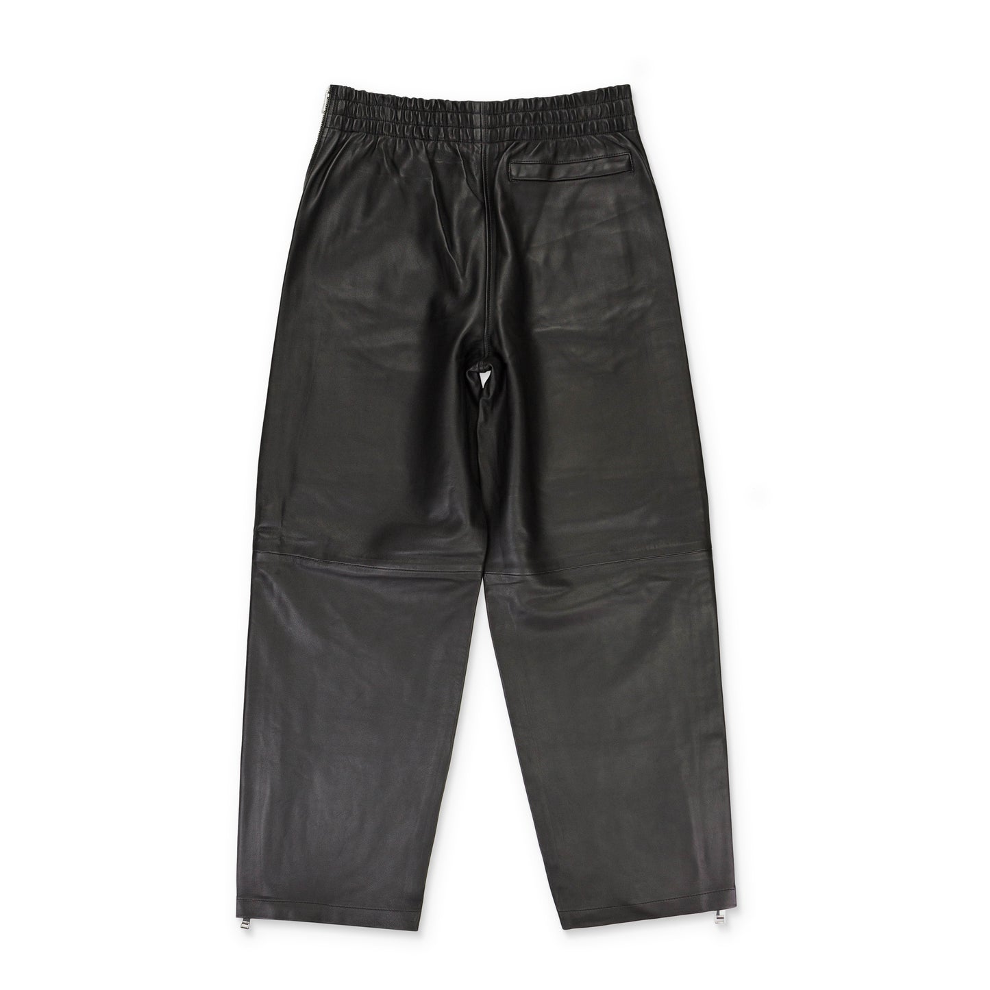 LEATHER SIDE ZIP TRACK PANT BLACK TRACK PANTS