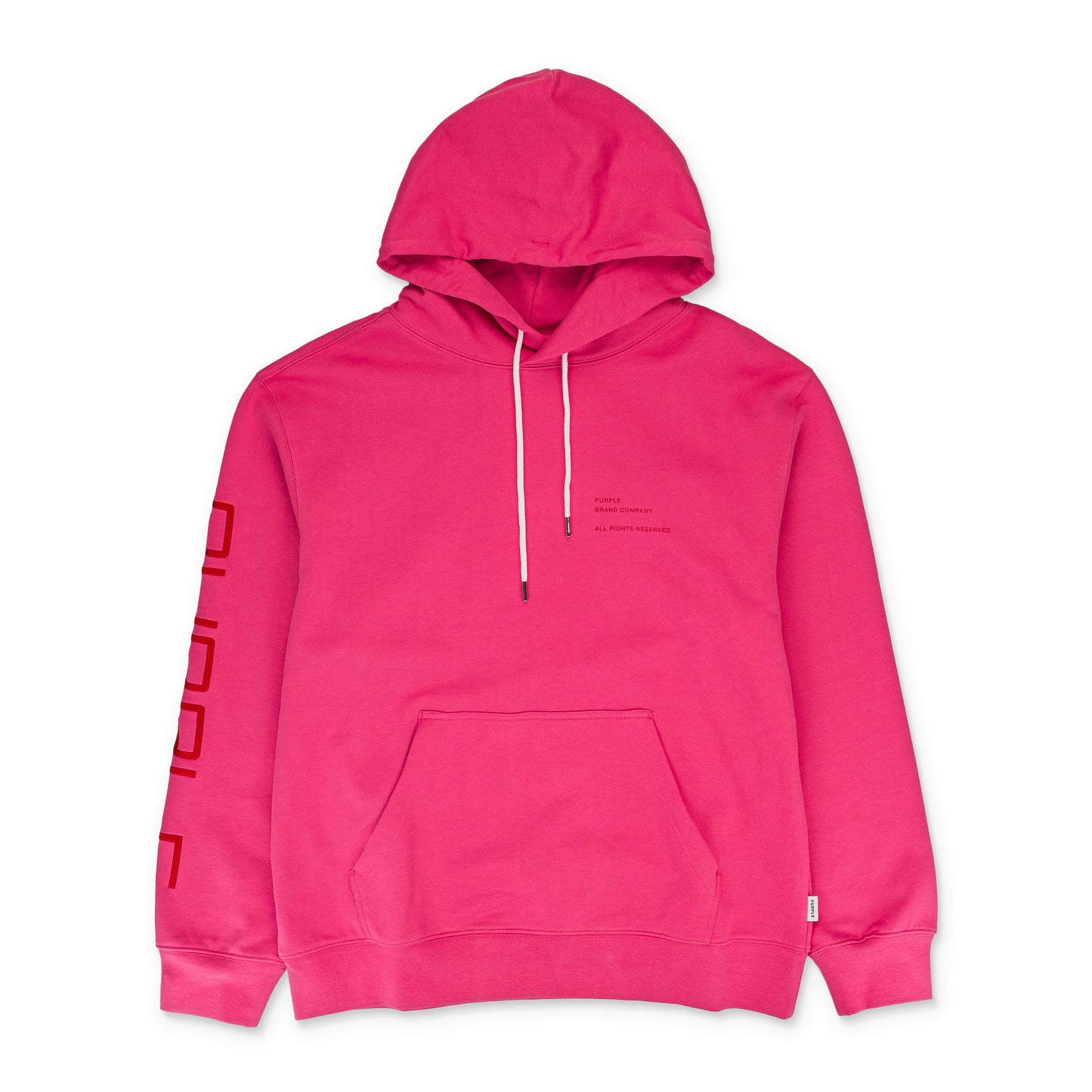 FRENCH TERRY PULLOVER HOODY - WORDMARK HOT PINK 0 HOODIES & SWEATSHIRTS