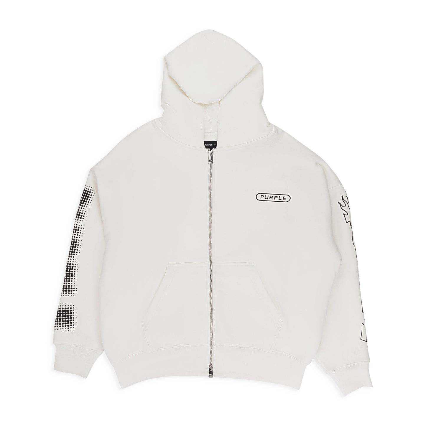 HWT FLEECE FULL ZIP HOODY OFF WHITE HOODIES & SWEATSHIRTS