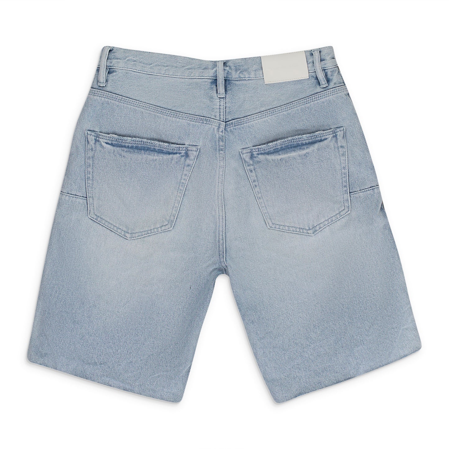 BLEACHED SIDE ZIP Indigo SHORTS