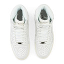 LEATHER PANELLED SKEL WHITE HI-TOP SNEAKERS