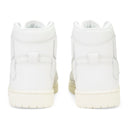 LEATHER PANELLED SKEL WHITE HI-TOP SNEAKERS