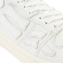 LEATHER PANELLED SKEL WHITE HI-TOP SNEAKERS