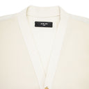 LEATHER FRONT ALABASTER CARDIGAN