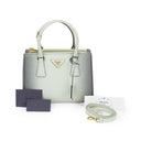 GALLERIA SAFFIANO LEATHER BAG BLUE HANDBAGS