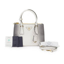 GALLERIA SAFFIANO LEATHER BAG GREY HANDBAGS