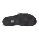 LEATHER BLACK WHITE SLIDE