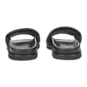LEATHER BLACK WHITE SLIDE