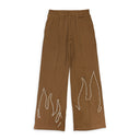 FLAME PEARL VELVET BROWN PANTS