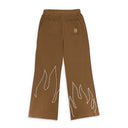 FLAME PEARL VELVET BROWN PANTS