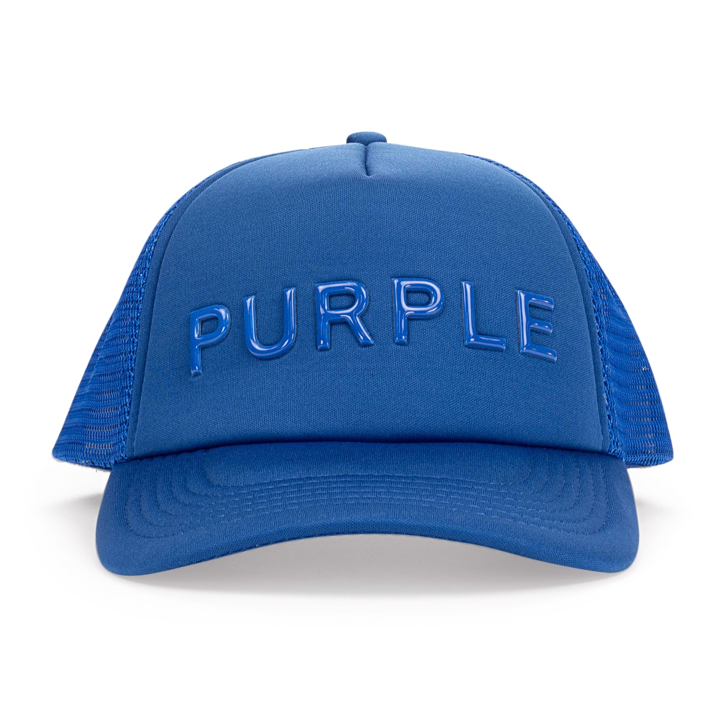 PURPLE SILICONE FOAM TRUCKER BLUE HATS