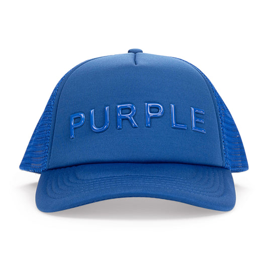 PURPLE SILICONE FOAM TRUCKER BLUE HATS