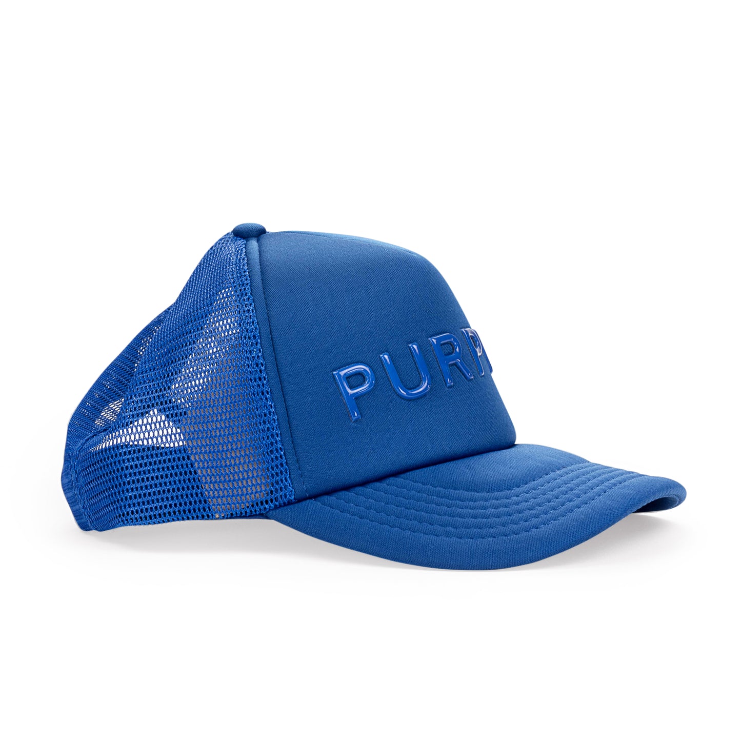 PURPLE SILICONE FOAM TRUCKER BLUE HATS