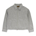 RHINESTONE ZIPPER LIGHT GREY WORK JACKET