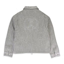RHINESTONE ZIPPER LIGHT GREY WORK JACKET