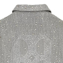 RHINESTONE ZIPPER LIGHT GREY WORK JACKET