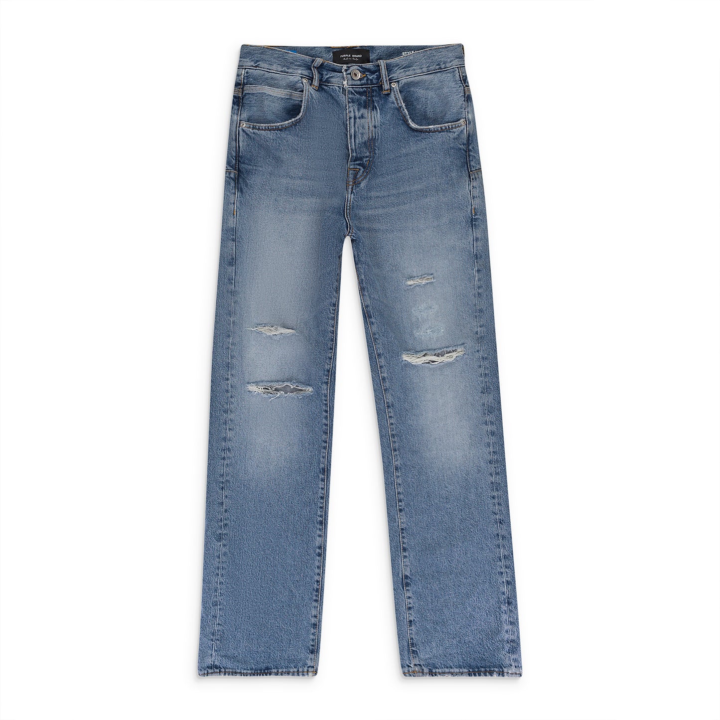 STONE WASH DESTROY Indigo SKINNY JEANS