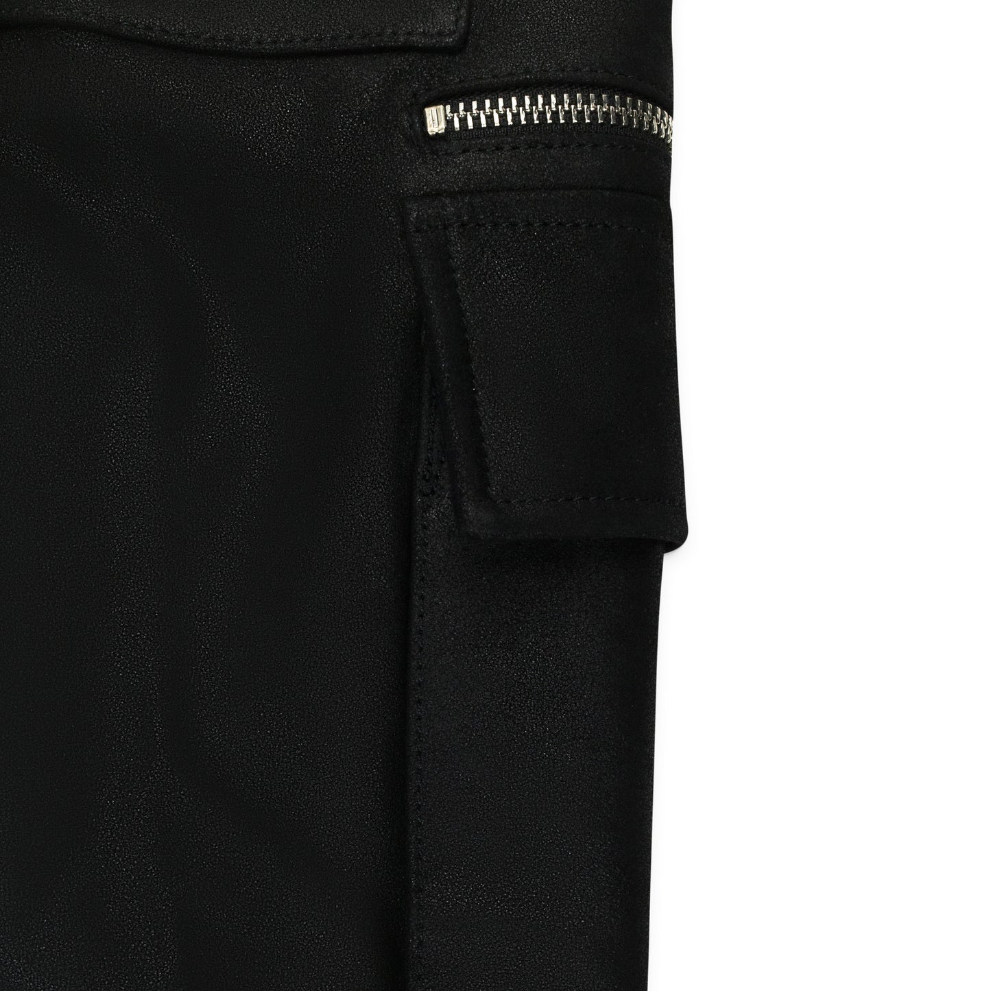 SUEDE ZIP CARGO PANT BLACK CARGO PANTS