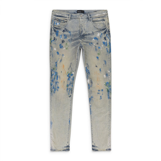 SILVER BIRCH OVER LIGHT W/PAINT Indigo SKINNY JEANS