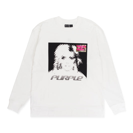 TEXTURED JERSEY LONG SLEEVE TEE White T-SHIRTS