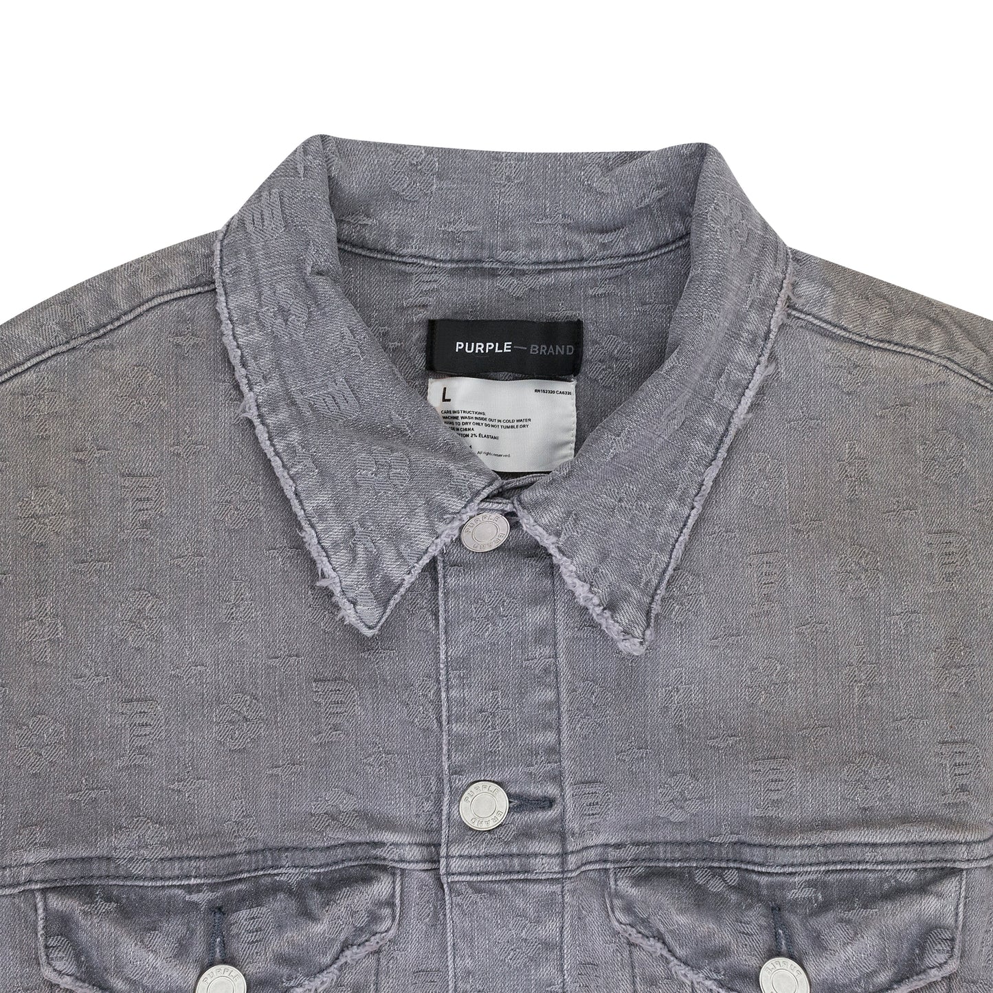 WASHED JACQUARD TRUCKER Grey DENIM JACKETS