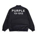 COTTON POLY OVERSIZED BLACK BOMBERS