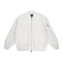 COTTON POLY OVERSIZED OFF WHITE BOMBERS