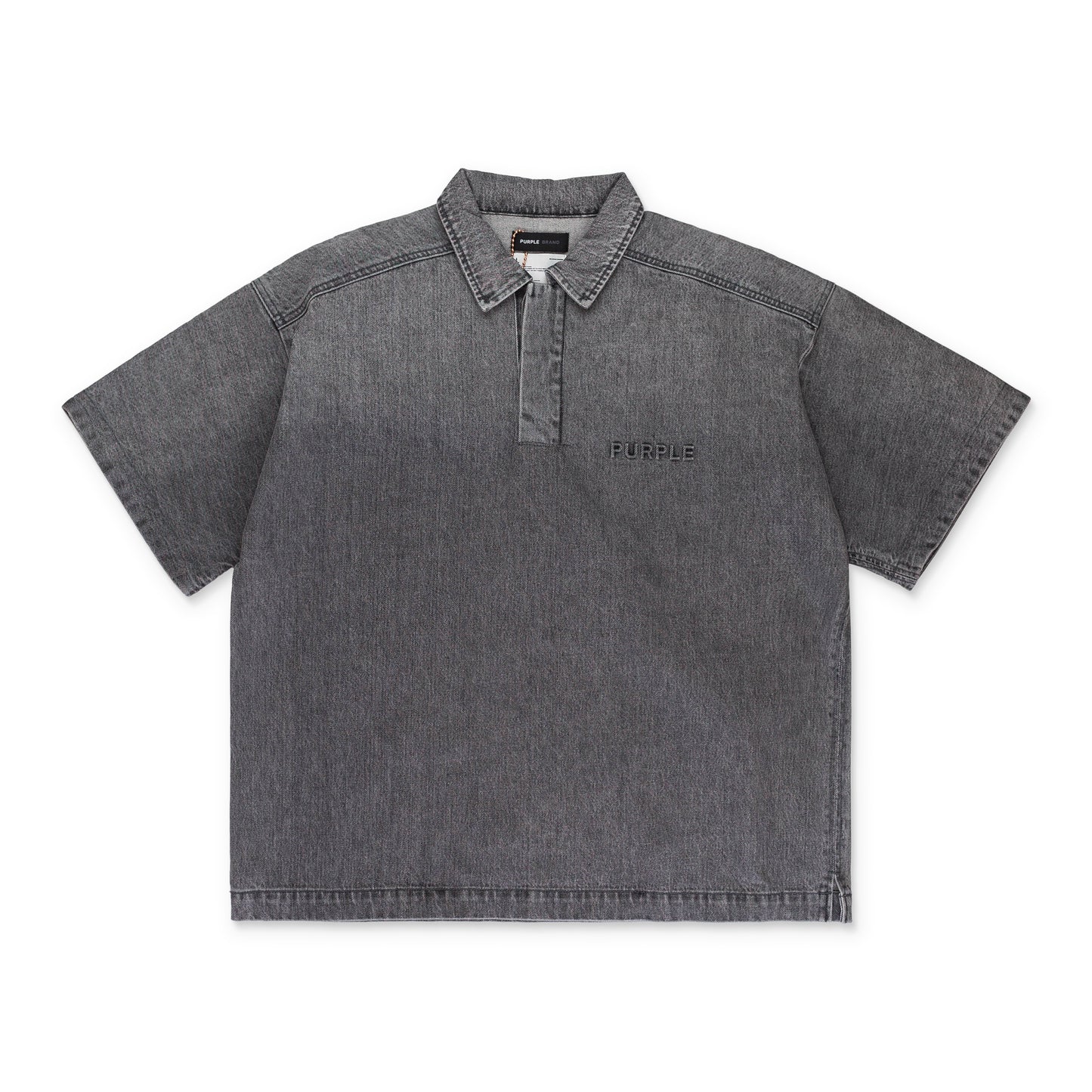 SS EMBOSS POLO BLACK POLO SHIRTS