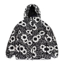 FLORAL PRINTED TRIANGLE LOGO COAT BLACK/WHITE ACTIVE COATS