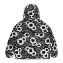 FLORAL PRINTED TRIANGLE LOGO COAT BLACK/WHITE ACTIVE COATS