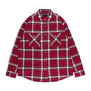 PLAID FLANNEL LS SHIRT RED CASUAL BUTTON-DOWN SHIRTS