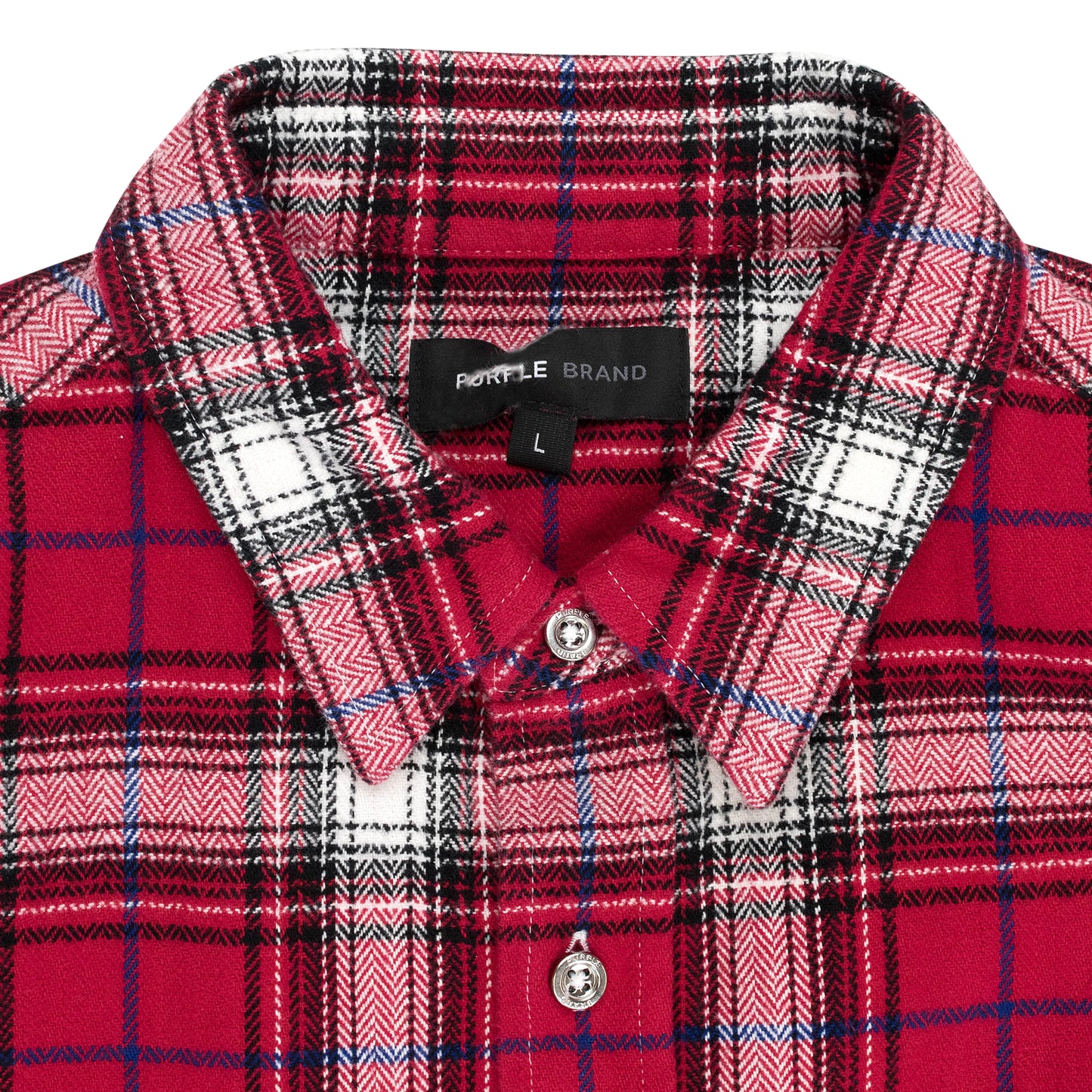 PLAID FLANNEL LS SHIRT RED CASUAL BUTTON-DOWN SHIRTS