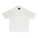 PIQUE OVERSIZED POLO WHITE POLO SHIRTS