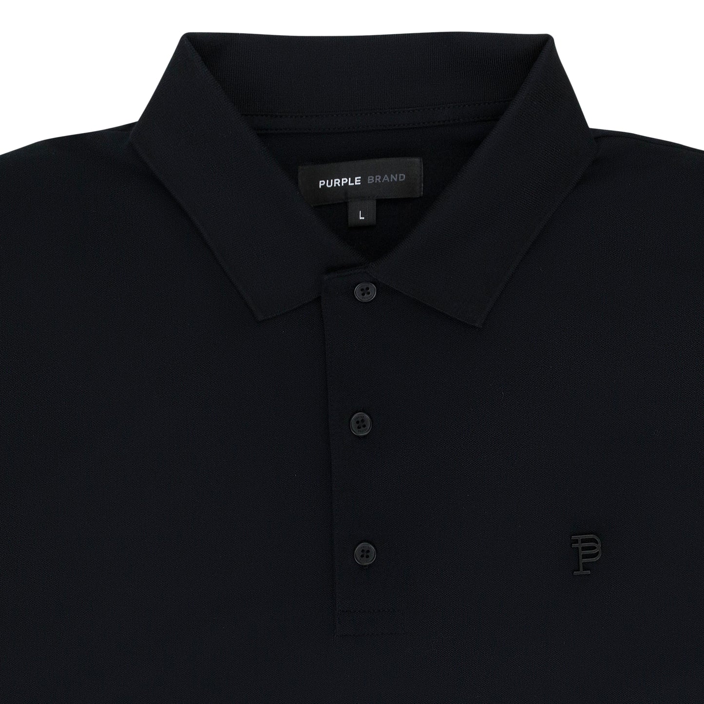 PIQUE KNIT POLO BLACK POLO SHIRTS