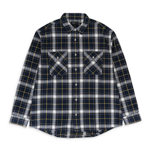 PLAID FLANNEL LS SHIRT BLACK CASUAL BUTTON-DOWN SHIRTS