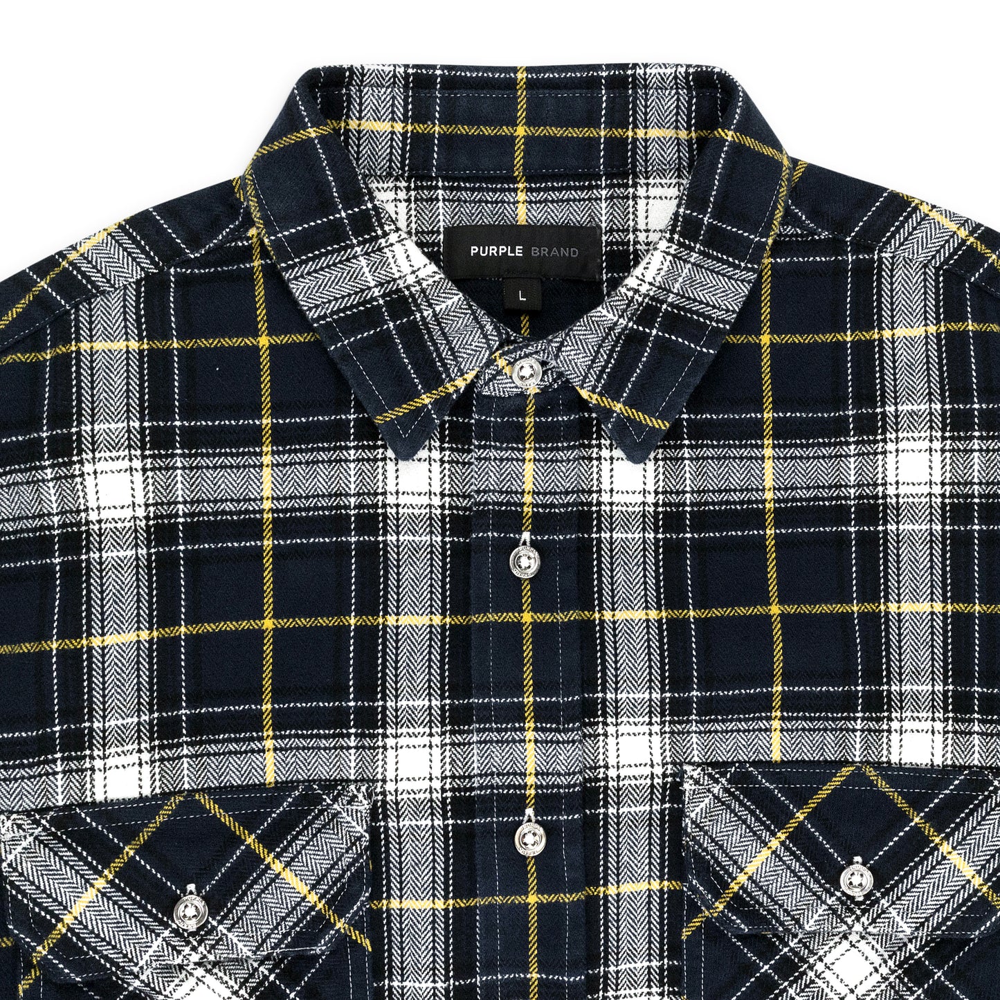 PLAID FLANNEL LS SHIRT BLACK CASUAL BUTTON-DOWN SHIRTS