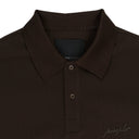 PIQUE OVERSIZED POLO BROWN POLO SHIRTS