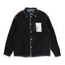 COATED SHIRT JACKET BLACK DENIM JACKETS