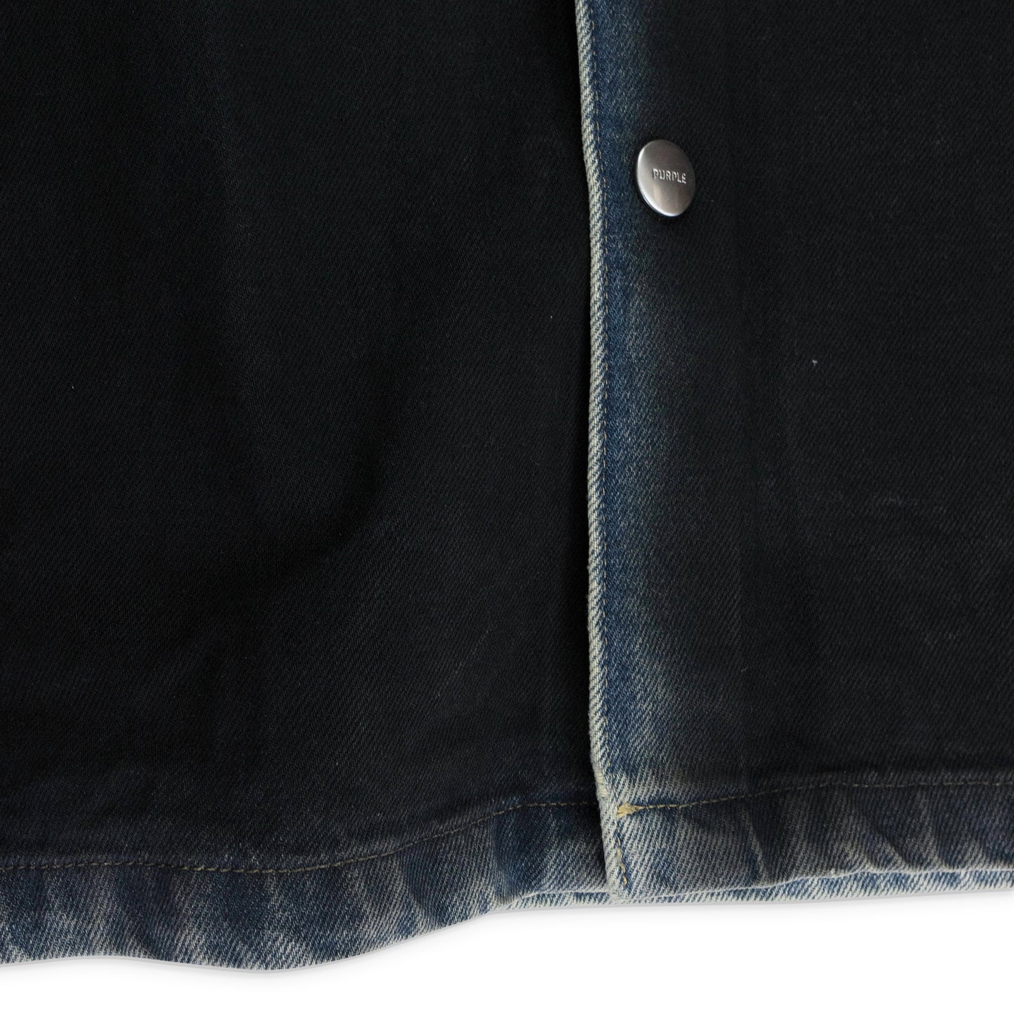 COATED SHIRT JACKET BLACK DENIM JACKETS