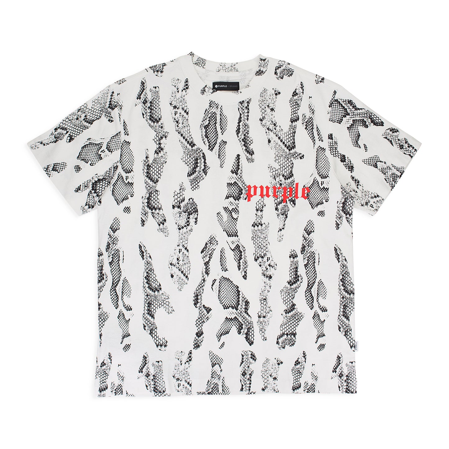 TEXTURED JERSEY SS TEE SNAKE SCALE BRILLIANT MULTI WHITE T-SHIRTS